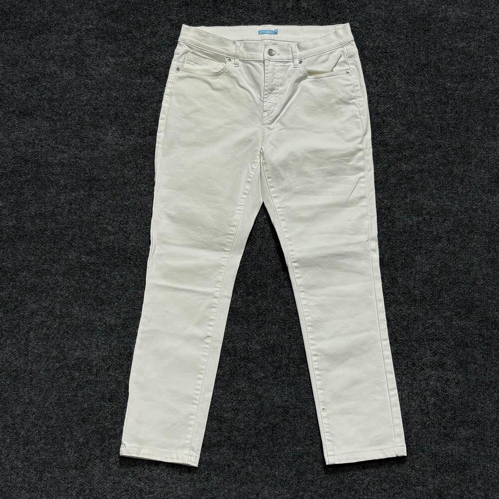 J McLaughlin Jeans Womens 8 White Slim Skinny Mid Rise Stretch Denim Pants